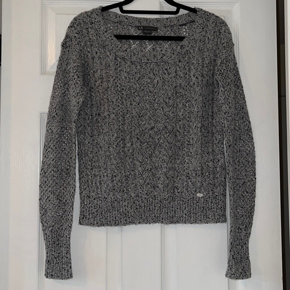 Armani Exchange Gray with silver knitted sweater size small petite - Picture 2 of 10